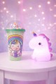 2'li Set RGB Led Unicorn Gece Lambası Yumuşak Silikon – Yeşil Unicorn Tema 450 ml Çift Katman Suluk 