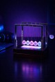 RGB Işıklı Newton Denge Topu – Renkli Şeffaf Denge Topları, Pilli Masaüstü Dekoratif Aksesuar