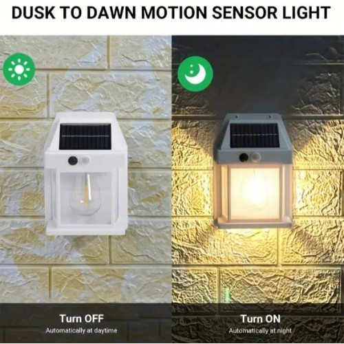 2 Adet Büyük Boy Güneş Enerjili Bahçe Led Ampul Hareket Sensörlü Bahçe Led 3 Mod'lu
