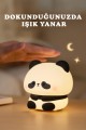 RGB Led Panda Gece Lambası Renk Değiştiren Yumuşak Silikon Şarj Edilebilir 30 dk Otomatik Kapanma 