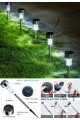 8 Adet Metal Gövdeli Beyaz Ledli Solar Güneş Enerjili Bahçe Lambası 30 cm Saplama