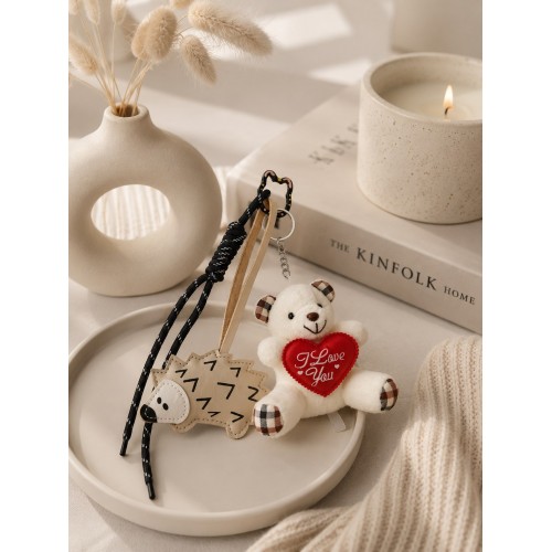 3 Lü Set Sevimli Ayıcık & Kirpi Charm Seti – Çanta ve Anahtarlık Aksesuarı - Kedili Kanca