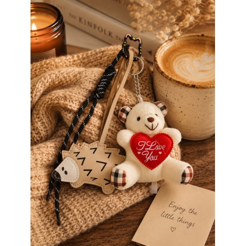 3 Lü Set Sevimli Ayıcık & Kirpi Charm Seti – Çanta ve Anahtarlık Aksesuarı - Kedili Kanca