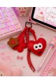Sevimli Kalp & Çiçek Charm  Çanta Aksesuarı – Kawaii Kore Tarzı Deri Kırmızı Bag Charm