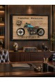 3D Dekoratif Metal Motosiklet Duvar Saati Tablo 60x40 cm | Vintage Motorcycle Tablo | Lüx Hediyelik