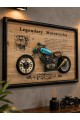 3D Dekoratif Metal Motosiklet Duvar Saati Tablo 60x40 cm | Vintage Motorcycle Tablo | Lüx Hediyelik