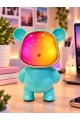 Ayıcık Bluetooth Hoparlör RGB Animasyon Işıklı Yüksek Ses Çıkışlı USB ve Kart Mini Speaker Mavi