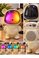 Ayıcık Bluetooth Hoparlör RGB Animasyon Işıklı Yüksek Ses Çıkışlı USB ve Kart Mini Speaker Krem