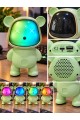 Ayıcık Bluetooth Hoparlör RGB Animasyon Işıklı Yüksek Ses Çıkışlı USB ve Kart Mini Speaker Yeşil