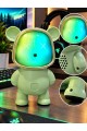 Ayıcık Bluetooth Hoparlör RGB Animasyon Işıklı Yüksek Ses Çıkışlı USB ve Kart Mini Speaker Yeşil