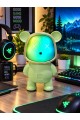 Ayıcık Bluetooth Hoparlör RGB Animasyon Işıklı Yüksek Ses Çıkışlı USB ve Kart Mini Speaker Yeşil