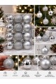 12'li Set 4 CM Gümüş Yılbaşı Ağacı Süsü – Mat, Simli ve Parlak Karışık Çam Ağacı Topu Noel Süsü