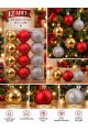 12'li Set 4 CM Karışık Yılbaşı Ağacı Süsü – Mat, Simli ve Parlak Karışık Çam Ağacı Topu Noel Süsü