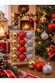 12'li Set 4 CM Karışık Yılbaşı Ağacı Süsü – Mat, Simli ve Parlak Karışık Çam Ağacı Topu Noel Süsü