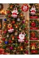 26 Parça Yılbaşı Ağacı Süs Seti Noel Baba Kardan Adam Geyik Top Çan Hediye Paketi Dekorasyon