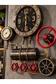 3D Metal Dekoratif Duvar Saati 40x45 cm Steampunk Endüstriyel Tasarım Retro Vintage Dekor Hediyelik 