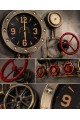3D Metal Dekoratif Duvar Saati 40x45 cm Steampunk Endüstriyel Tasarım Retro Vintage Dekor Hediyelik 