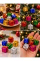 12'li  Adet 3 cm Yılbaşı Ağacı Süsü Mini Hediye Paketi Süsleri Renkli Noel Ağacı Dekoru