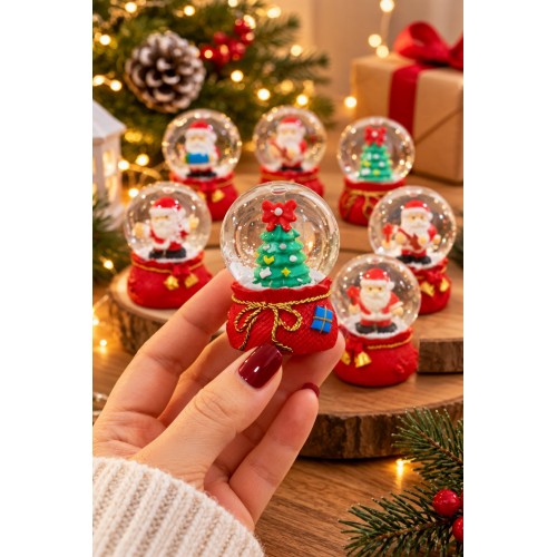1 Adet 2027 Yeni Yıl Yılbaşı Temalı Kar Küresi 7 cm Mini Kar Küresi Noel Yılbaşı Hediyesi