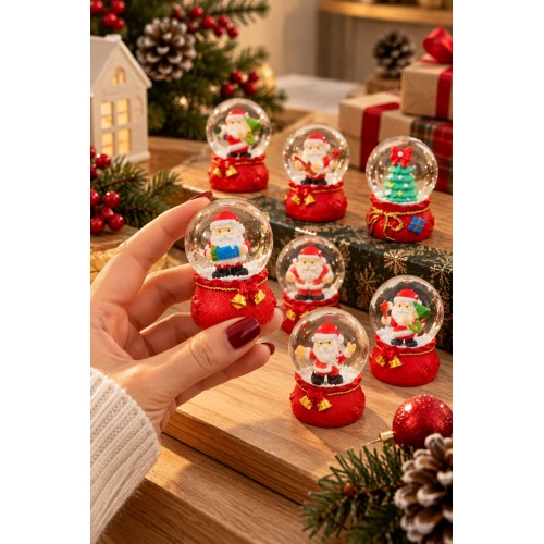 1 Adet 2027 Yeni Yıl Yılbaşı Temalı Kar Küresi 7 cm Mini Kar Küresi Noel Yılbaşı Hediyesi
