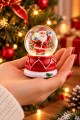 LED Işıklı Noel Baba Kar Küresi 7 cm Mini Yılbaşı Dekoratif Biblo 2027 Yeni Yıl Hediyesi