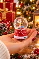 LED Işıklı Noel Baba Kar Küresi 7 cm Mini Yılbaşı Dekoratif Biblo 2027 Yeni Yıl Hediyesi