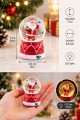 LED Işıklı Noel Baba Kar Küresi 7 cm Mini Yılbaşı Dekoratif Biblo 2027 Yeni Yıl Hediyesi