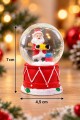LED Işıklı Noel Baba Kar Küresi 7 cm Mini Yılbaşı Dekoratif Biblo 2027 Yeni Yıl Hediyesi
