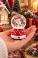 LED Işıklı Noel Baba Kar Küresi 7 cm Mini Yılbaşı Dekoratif Biblo 2027 Yeni Yıl Hediyesi