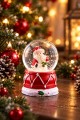 LED Işıklı Noel Baba Kar Küresi 7 cm Mini Yılbaşı Dekoratif Biblo 2027 Yeni Yıl Hediyesi