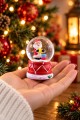 LED Işıklı Noel Baba Kar Küresi 7 cm Mini Yılbaşı Dekoratif Biblo 2027 Yeni Yıl Hediyesi