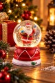 LED Işıklı Noel Baba Kar Küresi 7 cm Mini Yılbaşı Dekoratif Biblo 2027 Yeni Yıl Hediyesi