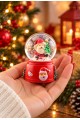 LED Işıklı Mini Noel Baba Kar Küresi 7 cm 2027 Yeni Yıl Temalı Dekoratif Biblo Yılbaşı Hediyesi