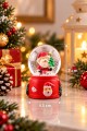 LED Işıklı Mini Noel Baba Kar Küresi 7 cm 2027 Yeni Yıl Temalı Dekoratif Biblo Yılbaşı Hediyesi