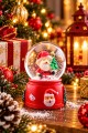 LED Işıklı Mini Noel Baba Kar Küresi 7 cm 2027 Yeni Yıl Temalı Dekoratif Biblo Yılbaşı Hediyesi