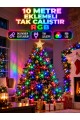 10 Metre 100 LED RGB Eklemeli Renkli Peri LED Işık Tak Çalıştır Yılbaşı Dekorasyon