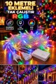 10 Metre 100 LED RGB Eklemeli Renkli Peri LED Işık Tak Çalıştır Yılbaşı Dekorasyon