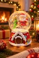 Işıklı Müzikli Noel Baba Kar Küresi 13 cm Yılbaşı 2027 Yeni Yıl Hediyesi Dekoratif Biblo