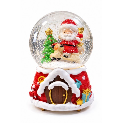 Işıklı Müzikli Noel Baba Kar Küresi 13 cm Yılbaşı 2027 Yeni Yıl Hediyesi Dekoratif Biblo