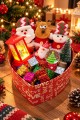 Yılbaşı Hediye Seti Kalp Kutulu LED Işıklı Kandil, Peluş Çam Ağacı Süsleri, Kar Küresi ve Noel 
