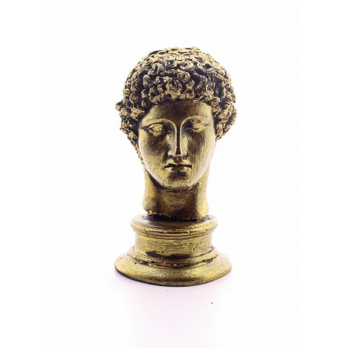 Gold Dekoratif Mini Hermes Büst 13 cm