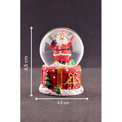 Merry Christmas Sevimli Noel Baba Temalı  Mini Boy Işıklı Kar Küresi 6,5 cm 1